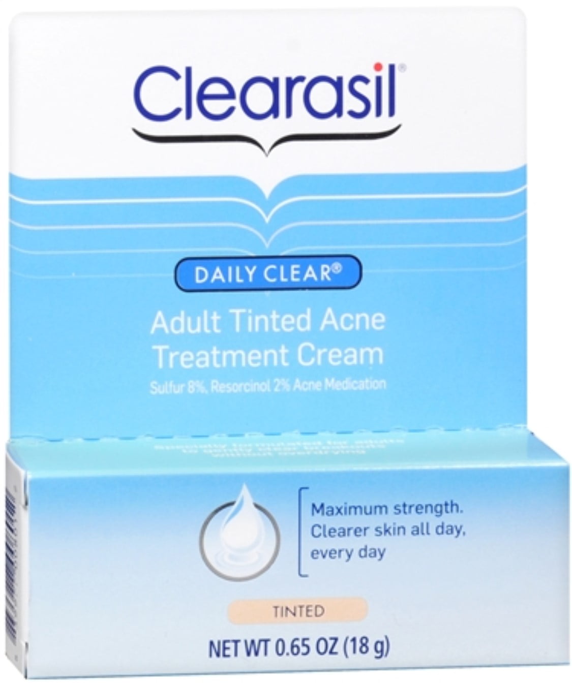 Clearasil Adult Tinted Treatment Cream 0.65 oz (Pack of 3) b. kamins bamboo & rice facial polisher, 4 fluid ounce